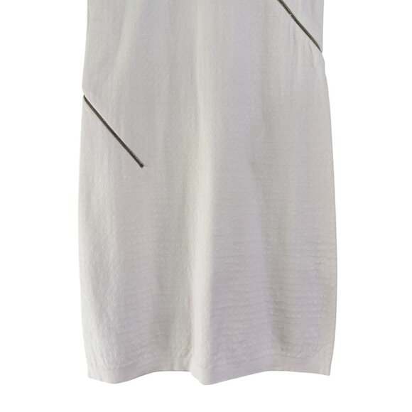 Chanel Women's White Cotton Pique Knit Zipper Sleeveless Tank Dress Size 36 - Picture 4 of 9